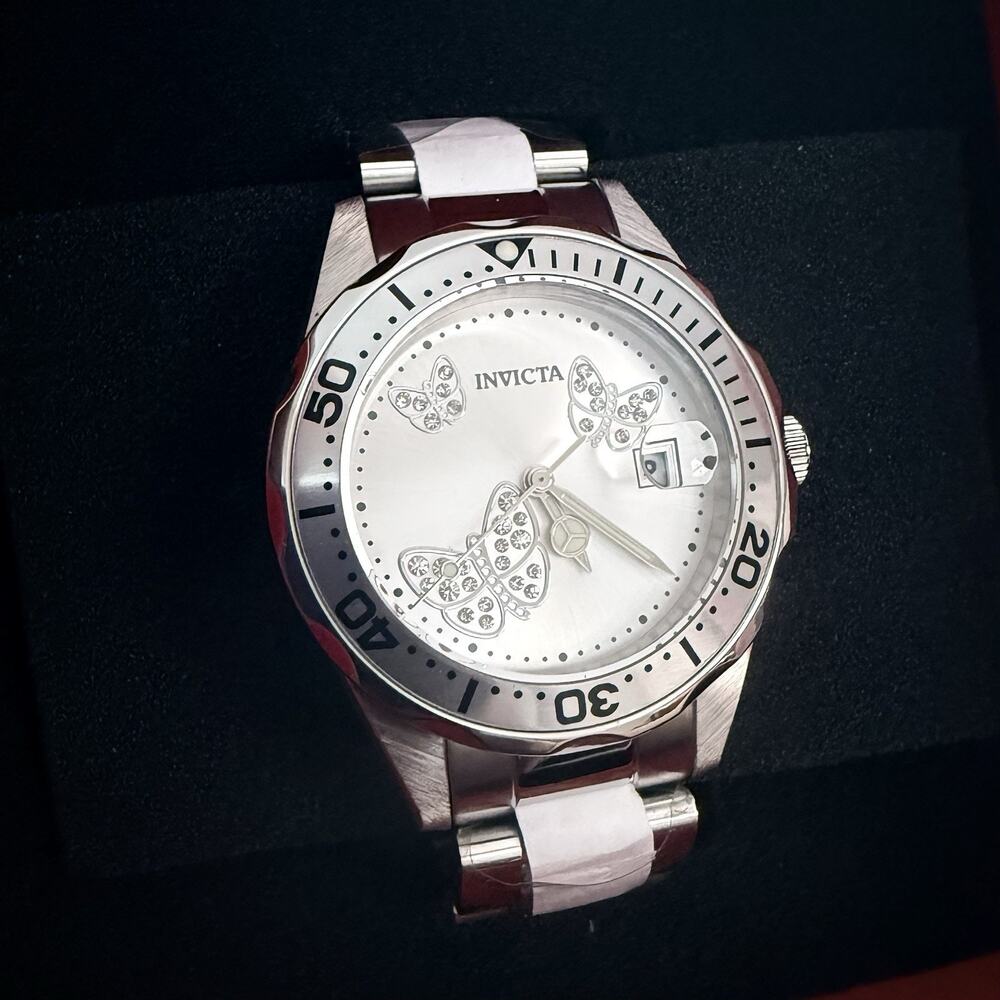 🦋Invicta Angel Women's Watch- Butterfly Dial🦋, 38mm, Silver (12503)-NEW IN BOX